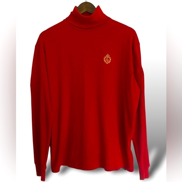 LAUREN RALPH LAUREN Signature Red Turtleneck Jersey X-LARGE Preppy Gorpcore EUC - Picture 8 of 10